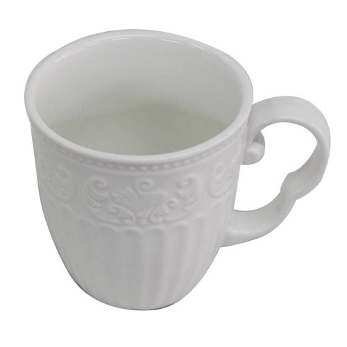 Taza de cerámica blanca