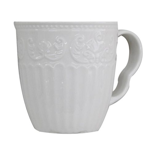 Taza de cerámica blanca