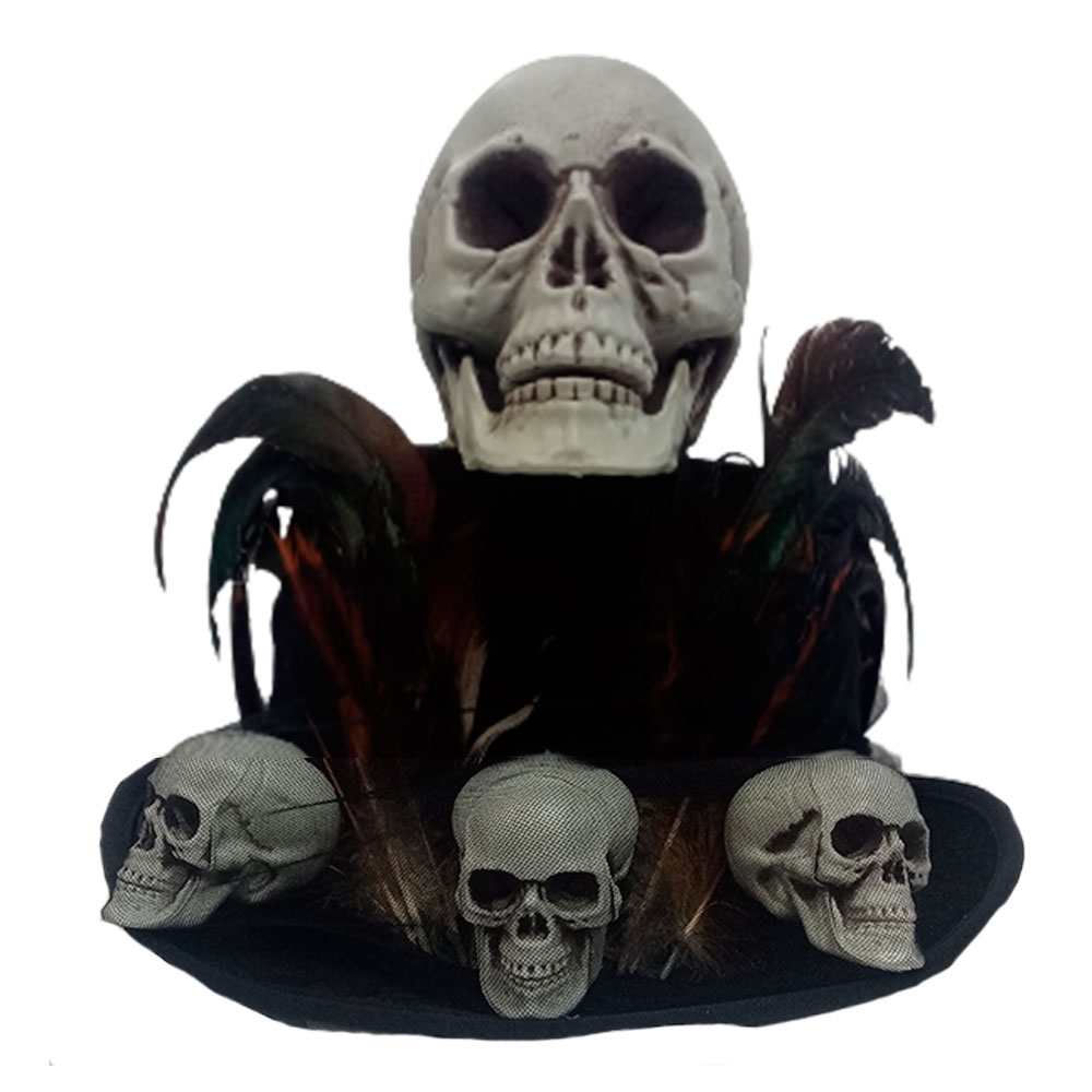Sombrero elegante con craneos