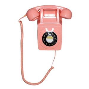 Teléfono rosa de pared