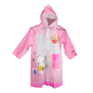 Impermeable transparente rosa