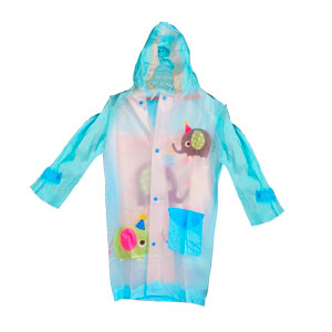 Impermeable transparente azul
