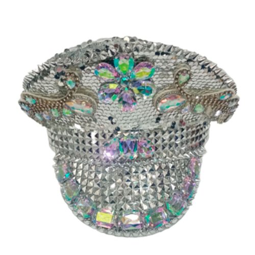 Sombrero de policia plateado