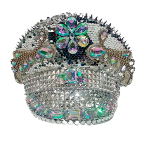 Sombrero de policia plateado