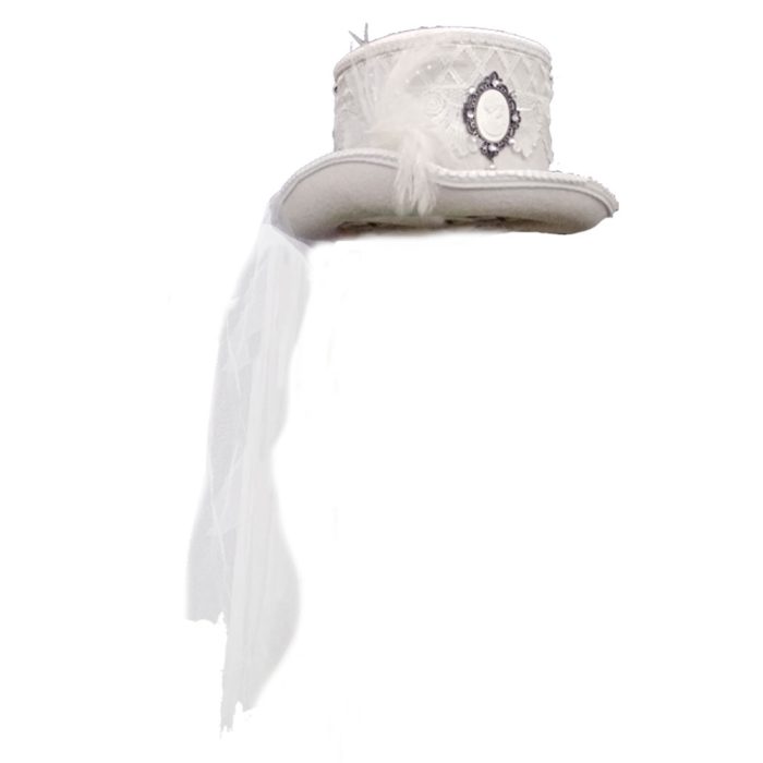 Sombrero blanco con velo - Image 5