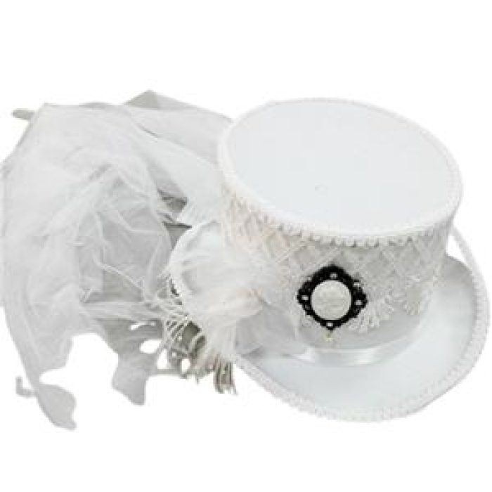 Sombrero blanco con velo - Galerías el Triunfo - 291001736566