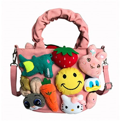 Bolsa de lona rosa