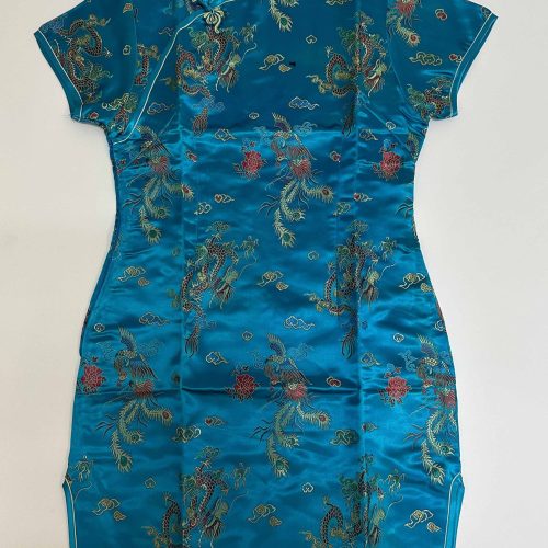 Vestido diseño oriental azul