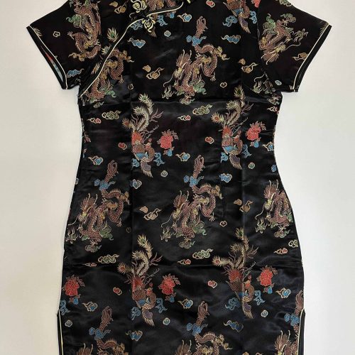 Vestido diseño oriental negro