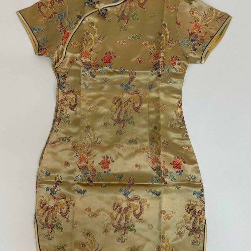 Vestido diseño oriental beige