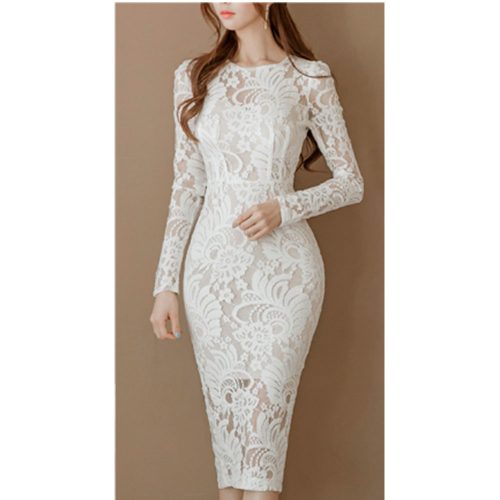 Vestido blanco cerrado