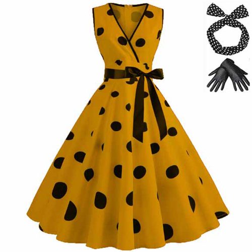 Juego de vestido amarillo