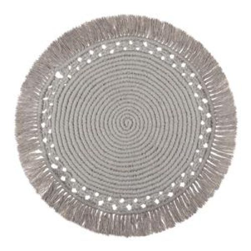 Mantel individual de macramé gris de 38cm