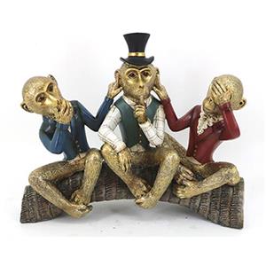 Changos de poliresina no hablo no veo no escucho de 27.5×8.5×21.5cm