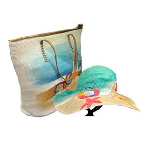 Juego de bolso y sombrero para playa