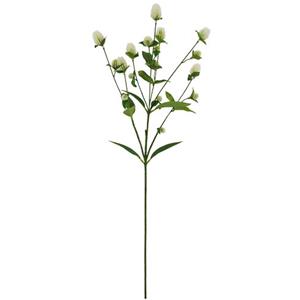 Vara de follaje de plastico globosa blanca con hojas de tela de 68.5x20x6.4cm