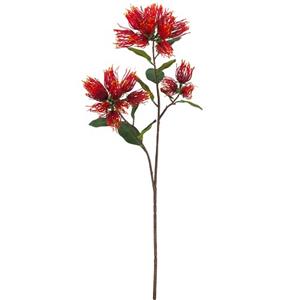 Vara de flor de plastico roja de excelsa con hojas de tela de 66x23x13cm