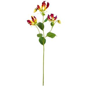 Vara de flor de tela gloriosa roja de 84x15x10cm
