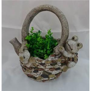 Maceta de cerámica con rana de 37×24.7x36cm