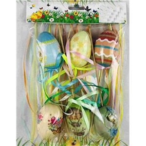 Bolsa con 6 huevos de pascua de colores pastel de 4.5×4.5x7cm