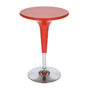 Mesa para bar roja de 68cm y altura ajustable de 60x60x68-92cm