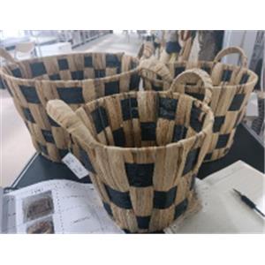 Juego de 3 cestas cilindricas de tejido natural de 32x25x30/29x22x24/24x20x18cm25x35x30cm