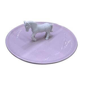 Dulcero de cerámica rosa diseño caballito de 16.7×16.7x6cm
