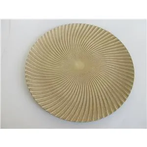 Plato de presentación de plástico blanco con café diseño espiral de 33x33x2cm