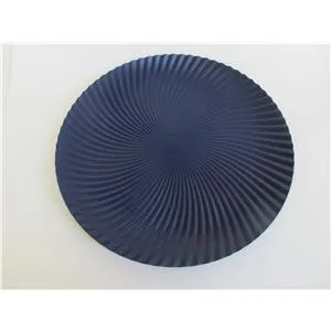 Plato de presentación de plástico azul marino diseño espiral de 33x33x2cm