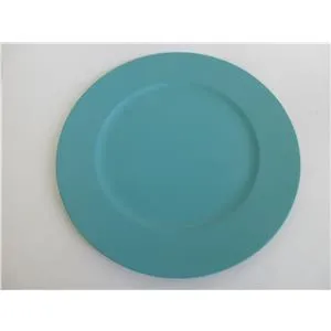 Plato de presentación de plástico azul turquesa diseño grabado de 33x33x2cm