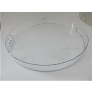 Charola de acrilico transparente con agarraderas de 38x38x4cm