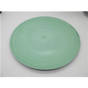 Plato de presentación de plástico verde menta rayado de 33x33x2cm