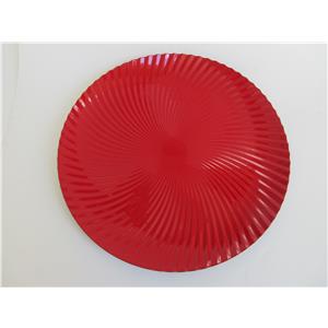 Plato de presentación de plástico rojo diseño espiral de 33x33x2cm