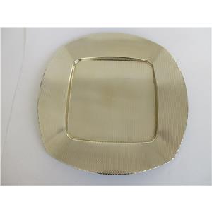Plato de presentación cuadrado de plástico dorado con puntos de 33x33x2cm