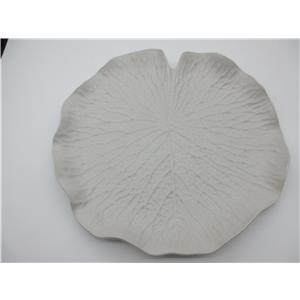 Plato de plástico blanco diseño hoja de 31x31x3.5cm