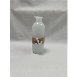 Botella de vidrio blanca con ancla