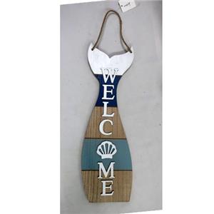 Cola de sirena de madera con letras WELCOME