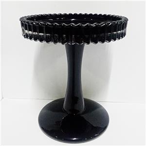 Candelabro de vidrio negro