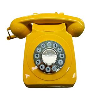 Teléfono amarillo diseño retro