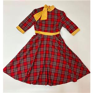 Vestido diseño cuadros rojos