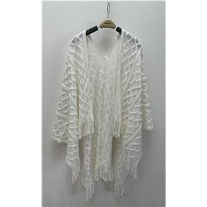 Chal con barbitas blanco de 98x1x60cm