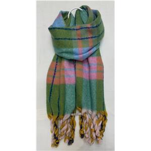 Chal de invierno de colores verdes de 50x180x1cm