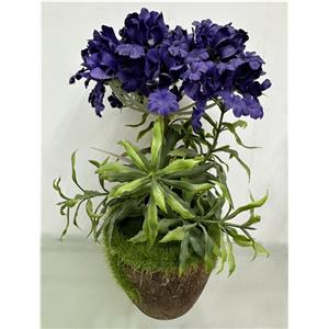 Maceta con flor artificial morada de 8.5×8.5x24cm