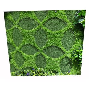Tapete artificial verde diseño geométrico de  90x100x0.1cm
