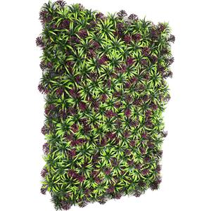 Tapete artificial de follaje verde con morado de  40x60x0.1cm