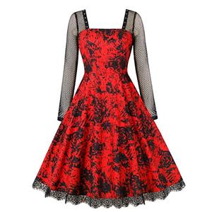 Vestido gótico rojo talla L