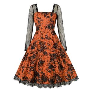 Vestido gótico naranja talla L