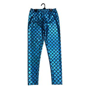 Pantalón metálico diseño pescado azul talla M de 34x92x0.1cm