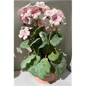 Maceta con flor de begonia rosa de 11x18x31cm