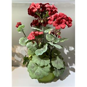 Maceta con flor de begonia roja de 11x18x31cm